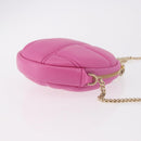 BVLGARI Shoulder Bag Leather Pink Gold Auth ka5109M-3