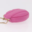 BVLGARI Shoulder Bag Leather Pink Gold Auth ka5109M-4