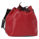 LOUIS VUITTON Epi Petit Noe Shoulder Bag Bicolor Black Red M44017 LV Auth ka511-1