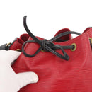 LOUIS VUITTON Epi Petit Noe Shoulder Bag Bicolor Black Red M44017 LV Auth ka511-10