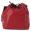 LOUIS VUITTON Epi Petit Noe Shoulder Bag Bicolor Black Red M44017 LV Auth ka511-13