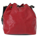LOUIS VUITTON Epi Petit Noe Shoulder Bag Bicolor Black Red M44017 LV Auth ka511-2