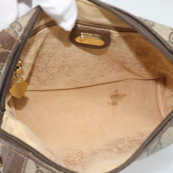 GUCCI GG Supreme Shoulder Bag PVC Leather Beige Gold 007 39 4916 Auth ka5111