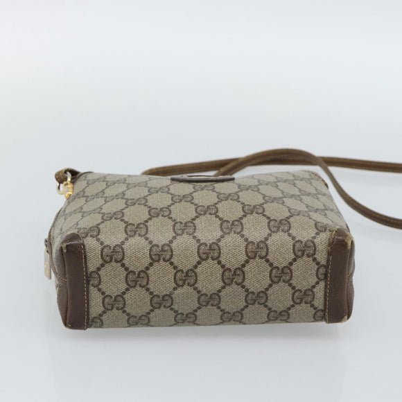 GUCCI GG Supreme Shoulder Bag PVC Leather Beige Gold 007 39 4916 Auth ka5111