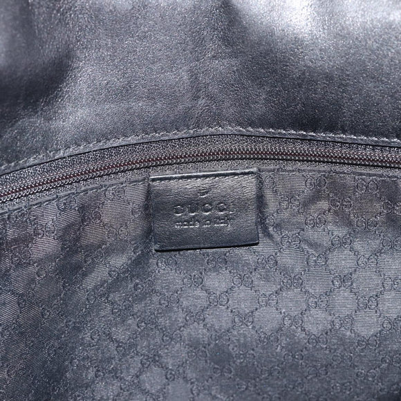 GUCCI Shoulder Bag Canvas Navy Gold 90669 Auth ka5112