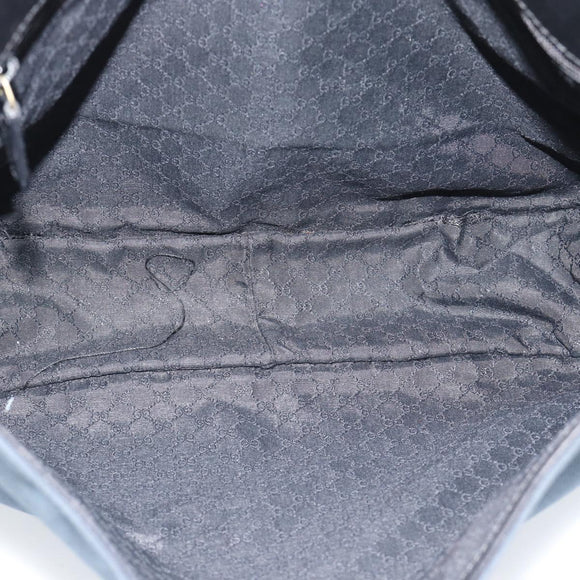 GUCCI Shoulder Bag Canvas Navy Gold 90669 Auth ka5112