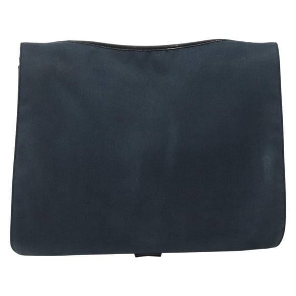 GUCCI Shoulder Bag Canvas Navy Gold 90669 Auth ka5112