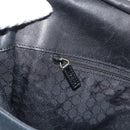 GUCCI Shoulder Bag Canvas Navy Gold 90669 Auth ka5112-21
