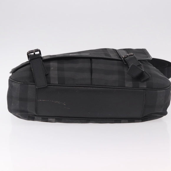 BURBERRY Nova Check Shoulder Bag Black Auth ka5113