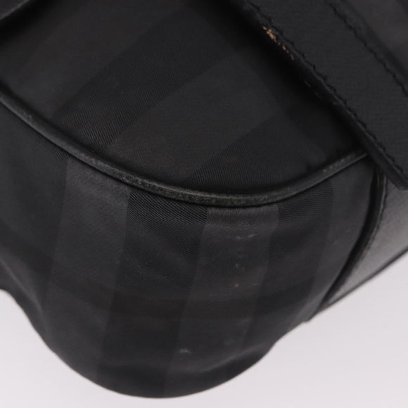 BURBERRY Nova Check Shoulder Bag Black Auth ka5113