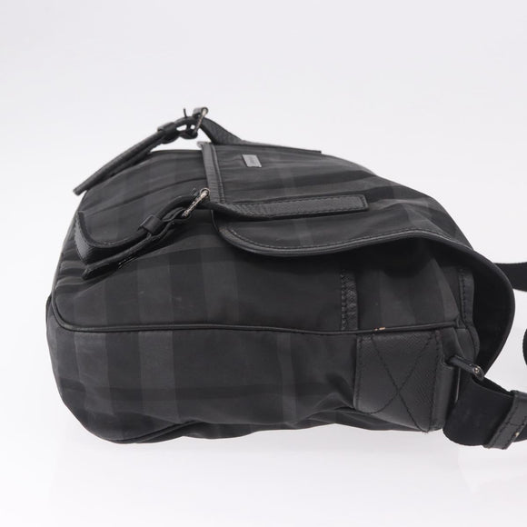 BURBERRY Nova Check Shoulder Bag Black Auth ka5113