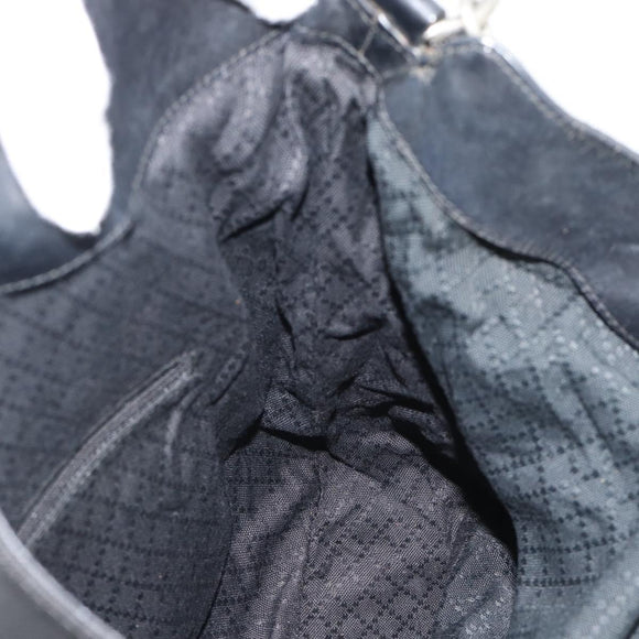 GUCCI Bamboo Hand Bag Canvas Black Silver 001 1553 Auth ka5114