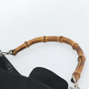 GUCCI Bamboo Hand Bag Canvas Black Silver 001 1553 Auth ka5114-8