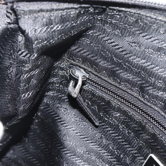 PRADA Nylon Shoulder Bag Black Silver Auth ka5115