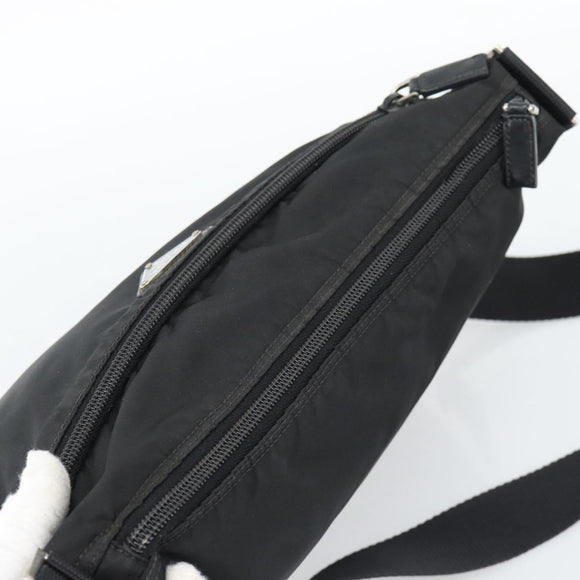 PRADA Nylon Shoulder Bag Black Silver Auth ka5115