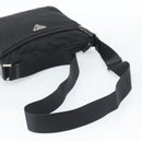 PRADA Nylon Shoulder Bag Black Silver Auth ka5115-7