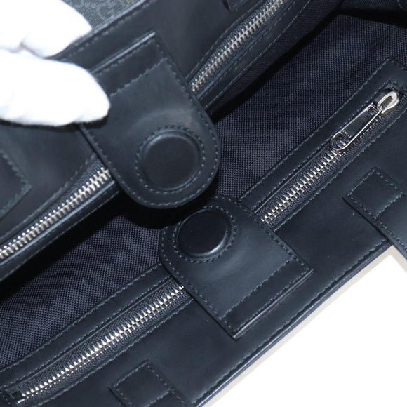 GUCCI GG Supreme Tote Bag PVC Leather Black 495559 Auth ka5117