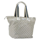 GUCCI GG Canvas Tote Bag Silver 131231 Auth ka5118-1