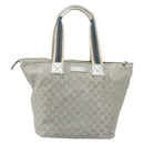 GUCCI GG Canvas Tote Bag Silver 131231 Auth ka5118-2