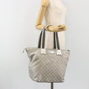 GUCCI GG Canvas Tote Bag Silver 131231 Auth ka5118-23