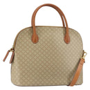 CELINE Macadam Canvas Hand Bag PVC 2way Beige Gold Auth ka512-1