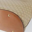 CELINE Macadam Canvas Hand Bag PVC 2way Beige Gold Auth ka512-17