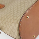 CELINE Macadam Canvas Hand Bag PVC 2way Beige Gold Auth ka512-18
