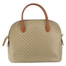 CELINE Macadam Canvas Hand Bag PVC 2way Beige Gold Auth ka512-13