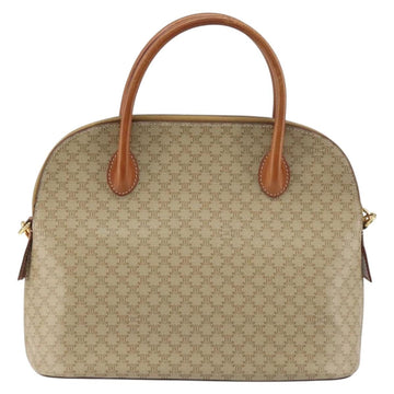 CELINE Macadam Canvas Hand Bag PVC 2way Beige Gold Auth ka512 - 0