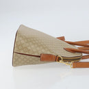 CELINE Macadam Canvas Hand Bag PVC 2way Beige Gold Auth ka512-3