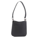 Salvatore Ferragamo Shoulder Bag Patent Black Silver Auth ka5122A-1