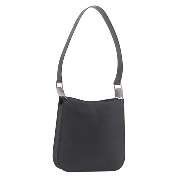 Salvatore Ferragamo Shoulder Bag Patent Black Silver Auth ka5122A