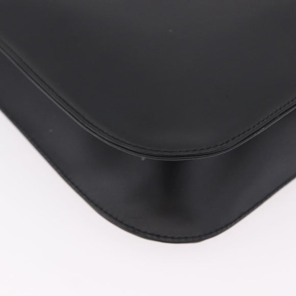 Salvatore Ferragamo Shoulder Bag Patent Black Silver Auth ka5122A