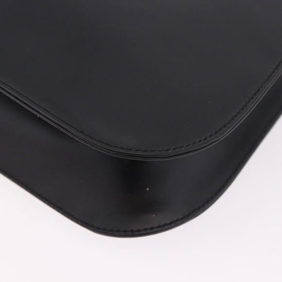 Salvatore Ferragamo Shoulder Bag Patent Black Silver Auth ka5122A