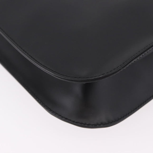 Salvatore Ferragamo Shoulder Bag Patent Black Silver Auth ka5122A
