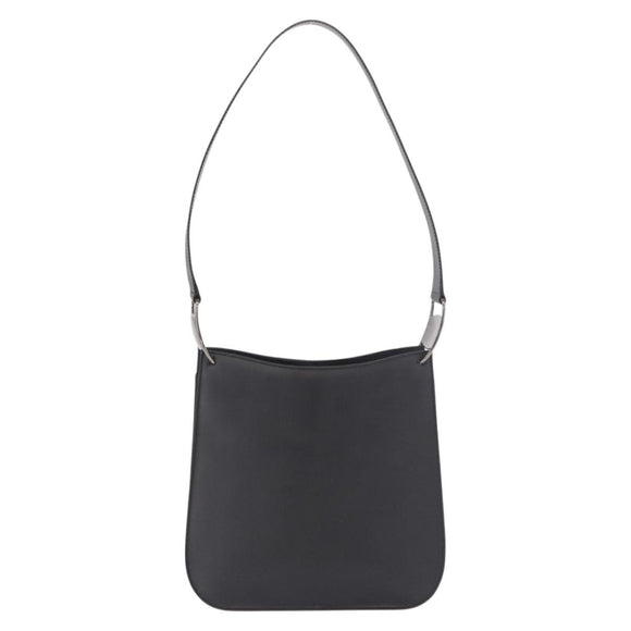 Salvatore Ferragamo Shoulder Bag Patent Black Silver Auth ka5122A
