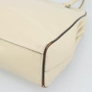 PRADA Tote Bag Leather Beige Silver Auth ka5123-14