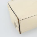 PRADA Tote Bag Leather Beige Silver Auth ka5123-15