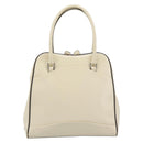 PRADA Tote Bag Leather Beige Silver Auth ka5123-13