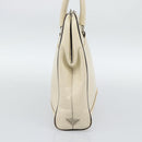PRADA Tote Bag Leather Beige Silver Auth ka5123-3