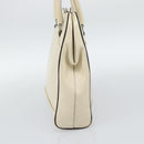 PRADA Tote Bag Leather Beige Silver Auth ka5123-4