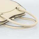PRADA Tote Bag Leather Beige Silver Auth ka5123-7
