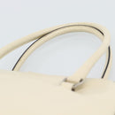 PRADA Tote Bag Leather Beige Silver Auth ka5123-8