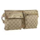 GUCCI GG Canvas Waist Bag Beige Gold 28566 Auth ka5124-1