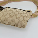 GUCCI GG Canvas Waist Bag Beige Gold 28566 Auth ka5124-10