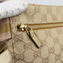 GUCCI GG Canvas Waist Bag Beige Gold 28566 Auth ka5124-14