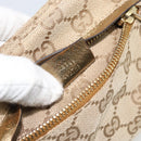 GUCCI GG Canvas Waist Bag Beige Gold 28566 Auth ka5124-23
