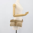GUCCI GG Canvas Waist Bag Beige Gold 28566 Auth ka5124-24
