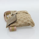GUCCI GG Canvas Waist Bag Beige Gold 28566 Auth ka5124-4