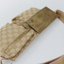 GUCCI GG Canvas Waist Bag Beige Gold 28566 Auth ka5124-6